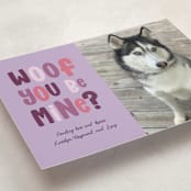 "Woof you be mine?" - Valentine's Day Cards in Lavender by Randi Cirelli - Detail
