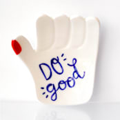 "Do Good Ceramic Tray" - Vanity Trays and Dishes in white by Carrie ONeal