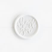 "Thank You in White | Saffron Avenue x Artisaire (pack of 25)" - Wax Seals, Pack of 25 in soft white by Minted - Wax Seal Front