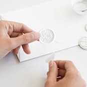 "Thank You in White | Saffron Avenue x Artisaire (pack of 25)" - Wax Seals, Pack of 25 in soft white by Minted - Adhesive Backer