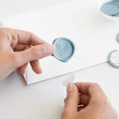 "Eucalyptus in Blue | Paula Lee Calligraphy x Artisaire (pack of 25)" - Wax Seals, Pack of 25 in Dusty Blue by Minted - Adhesive Backer