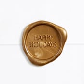 "Happy Holidays in Gold (pack of 25)" - Wax Seals, Pack of 25 in Antique Gold by Minted - Wax Seal Front