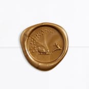 "Sleigh Wax Seal in Gold (pack of 25)" - Wax Seals, Pack of 25 in Antique Gold by Melissa Egan of Pistols - Wax Seal Front