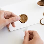 "Sleigh Wax Seal in Gold (pack of 25)" - Wax Seals, Pack of 25 in Antique Gold by Melissa Egan of Pistols - Adhesive Backer