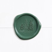 "Winter Trees in Green (pack of 25)" - Wax Seals, Pack of 25 in Sequoia by Leah Bisch - Wax Seal Front