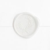"Crest in Pearl White (pack of 25)" - Wax Seals, Pack of 25 in Antique Pearl by Pink House Press - Wax Seal Front