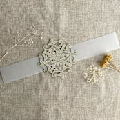 "gold glitter laser cut lace vellum belly band for 5x7 card | pack of 10" - Belly Bands in gold by Ivory Invitations
