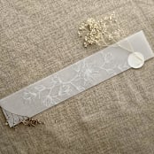 "Magnolia branch white ink printed floral vellum belly band 2 inch wide for 5x7 inches card | pack of 10" - Belly Bands in white by Ivory Invitations