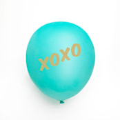 "XOXO Latex Balloon, Robin's Egg and Gold, set of 3" - Balloons in blue by ForYourParty