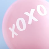 "XOXO Latex Balloon, Pink and White, set of 3" - Balloons in pink by ForYourParty