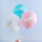 "XOXO Latex Balloon, Pink and White, set of 3" - Balloons in pink by ForYourParty