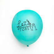 "Let's Toast Latex Balloon, Robin's Egg and Black, set of 3" - Balloons in blue by ForYourParty