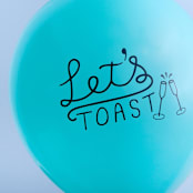"Let's Toast Latex Balloon, Robin's Egg and Black, set of 3" - Balloons in blue by ForYourParty