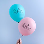 "Let's Toast Latex Balloon, Robin's Egg and Black, set of 3" - Balloons in blue by ForYourParty