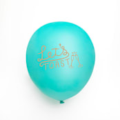 "Let's Toast Latex Balloon, Robin's Egg and Gold, set of 3" - Balloons in blue by ForYourParty
