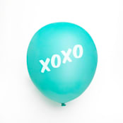 "XOXO Latex Balloon, Robin's Egg and White, set of 3" - Balloons in blue by ForYourParty