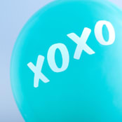 "XOXO Latex Balloon, Robin's Egg and White, set of 3" - Balloons in blue by ForYourParty
