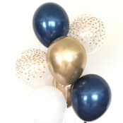 "Navy and Gold Balloons | Set of 8 Standard 11" Latex Balloons" - Balloons in blue by Marci McCue