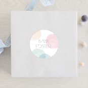 "Polka Dot Party" - Baby Shower Stickers in Confetti by Pixel and Hank - For Scale