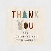 "Woodland Type" - Baby Shower Stickers in Birch by Erica Krystek - Close-Up