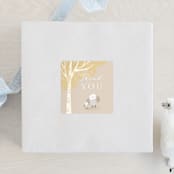 "Little owlet" - Baby Shower Stickers in Almond by Jennifer Wick - For Scale