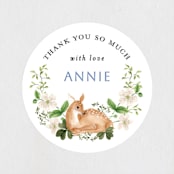 "Spring woodland" - Baby Shower Stickers in Elderflower by Sarah Knight - Close-Up