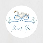 "Ribbon Garden" - Baby Shower Stickers in Blueberry by Elly - Close-Up