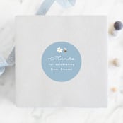"Berry Sweet" - Baby Shower Stickers in Blueberry by Hudson meet Rose - For Scale