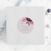 "Blooms" - Baby Shower Stickers in Rose by Lori Wemple - For Scale