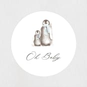 "Penguins" - Baby Shower Stickers in Ice by Teju Reval - Close-Up