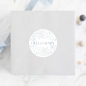 "Winter Baby Snowflakes" - Baby Shower Stickers in Bluebell by Alethea and Ruth - For Scale