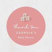 "Baby Blanket" - Baby Shower Stickers in Rosy Cheeks by Carolyn MacLaren - Close-Up