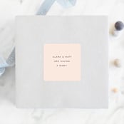 "big celebration, tiny addition" - Baby Shower Stickers in Blush by Sara Hicks Malone - For Scale