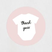 "Little Sibling" - Baby Shower Stickers in Cotton Candy by Lea Delaveris - Close-Up