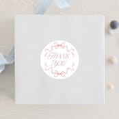 "Doodle Bow Frame" - Baby Shower Stickers in Petal by Jackie Crawford - For Scale
