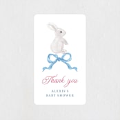 "bunny crest" - Baby Shower Stickers in Cotton Candy by Cass Loh - Close-Up