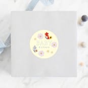 "Butterfly Florals" - Baby Shower Stickers in Daffodil by Baumbirdy - For Scale