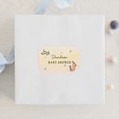 "Medieval Letters Fairytale" - Baby Shower Stickers in Peach by Becky Nimoy - For Scale