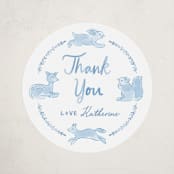 "Folk woodland" - Baby Shower Stickers in Sky by Creo Study - Close-Up