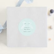 "Dainty" - Baby Shower Stickers in Tiffany Blue by Paper Raven Co. - For Scale