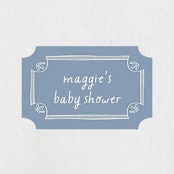 "Florence" - Baby Shower Stickers in Sky by Kelly Watkins - Close-Up