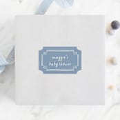 "Florence" - Baby Shower Stickers in Sky by Kelly Watkins - For Scale