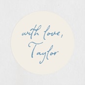 "ribbon bow drawing" - Baby Shower Stickers in Dusty Blue by Cass Loh - Close-Up