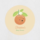 "Little Cutie" - Baby Shower Stickers in Citrus by Itsy Belle Studio - Close-Up