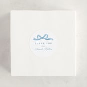"Painted Bow" - Baby Shower Stickers in Sky by Teju Reval - For Scale