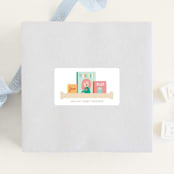 "Modern Book Shelf" - Baby Shower Stickers in Brights by Itsy Belle Studio - For Scale