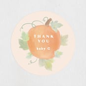 "Lil Pumpkin" - Baby Shower Stickers in Blush by Creo Study - Close-Up