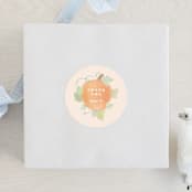 "Lil Pumpkin" - Baby Shower Stickers in Blush by Creo Study - For Scale