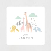 "Petite Jungle shower" - Baby Shower Stickers in Forest by Jennifer Wick - Close-Up