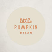 "A Little Pumpkin" - Baby Shower Stickers in Pumpkin by Baumbirdy - Close-Up